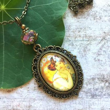 Gorgeous Necklace With A Alphonse Mucha..
