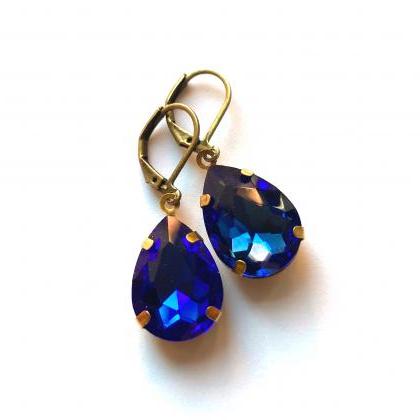 Midnight Blue Glass Earrings, Selma Dreams