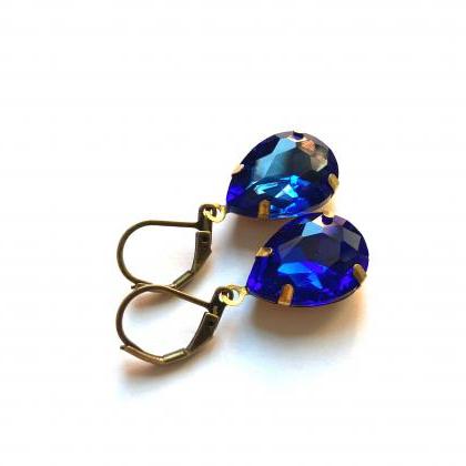 Midnight Blue Glass Earrings, Selma Dreams