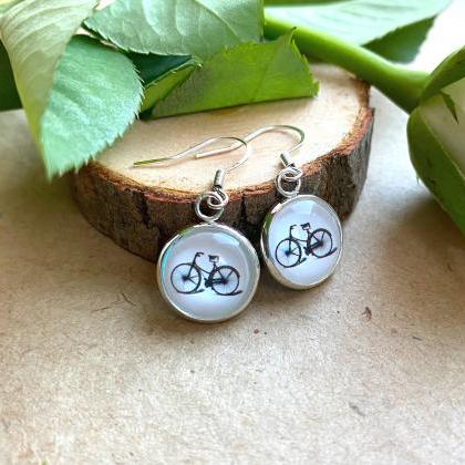 Studs Or Dangle Earrings! Silver Bicycle Earrings,..
