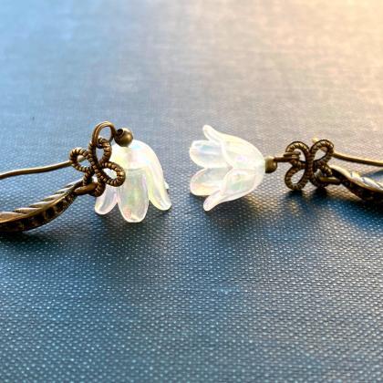 Eternity Earrings With White Lily Of The Valley..