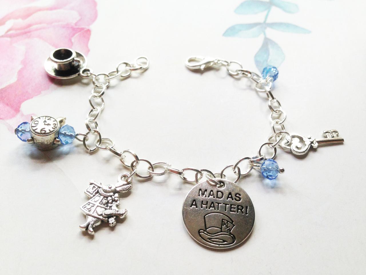 Sky Blue Alice In Wonderland Inspired Charm Bracelet, Selma Dreams