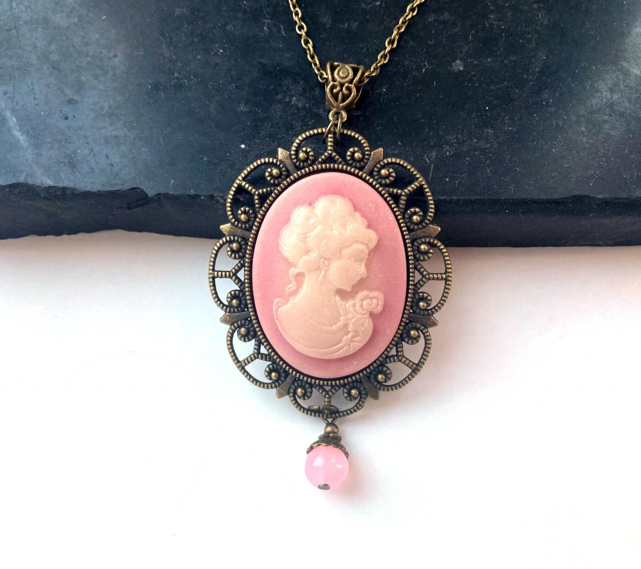 Cameo Necklace With A Large Pink Pendant, Selma Dreams