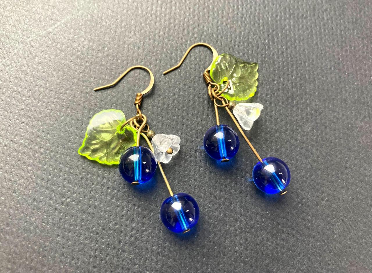 Glass Blueberry Earrings, Selma Dreams