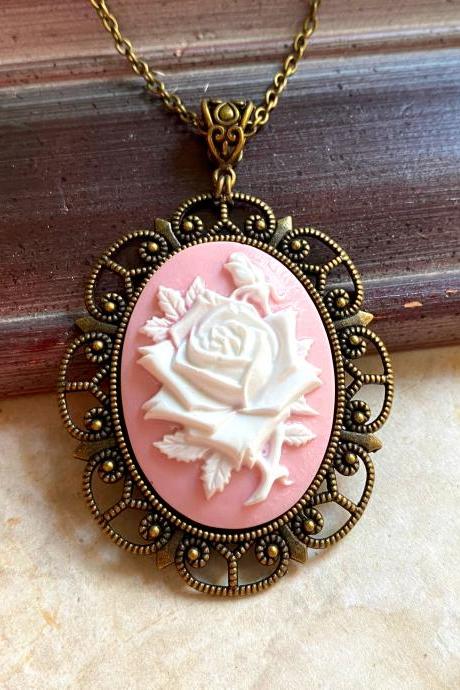 Stunning Rose Cameo Necklace, Selma Dreams
