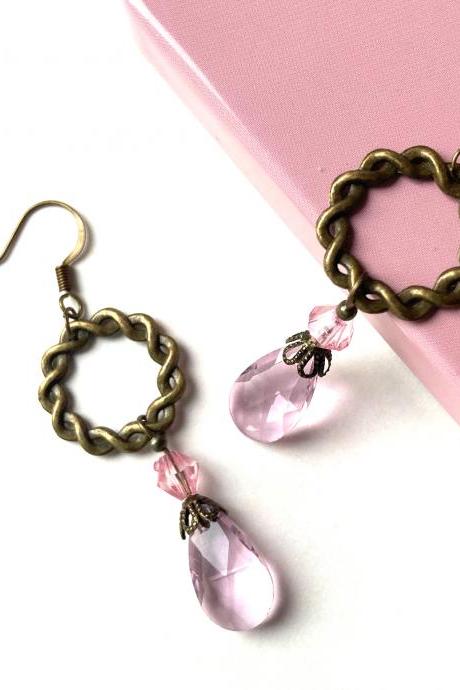 Pink glass earrings, Selma Dreams, Selma Dreams