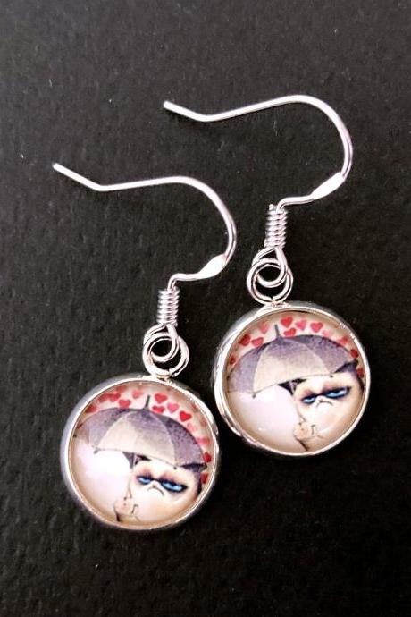 Grumpy Cat Earrings, Studs Or Dangle Earrings, Selma Dreams