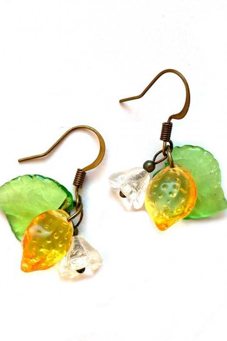 Glass lemon earrings, Selma Dreams