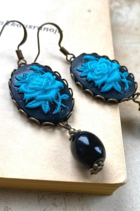 Stunning Cameo Earrings With Recycled Glass Beads, Selma Dreams