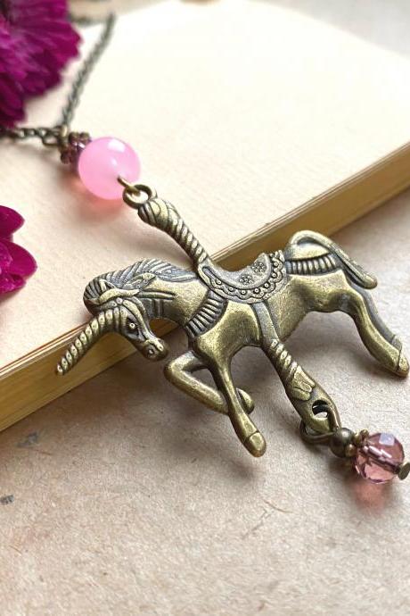 Carousel Horse Necklace With Glass Beads, Selma Dreams
