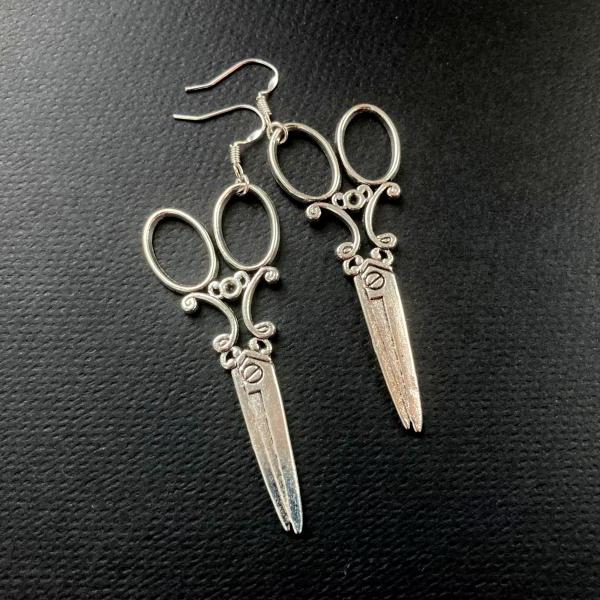 Scissors earrings, antique style, gift for a seamstress or hairdresser, Selma Dreams, vintage inspired, silver jewelry