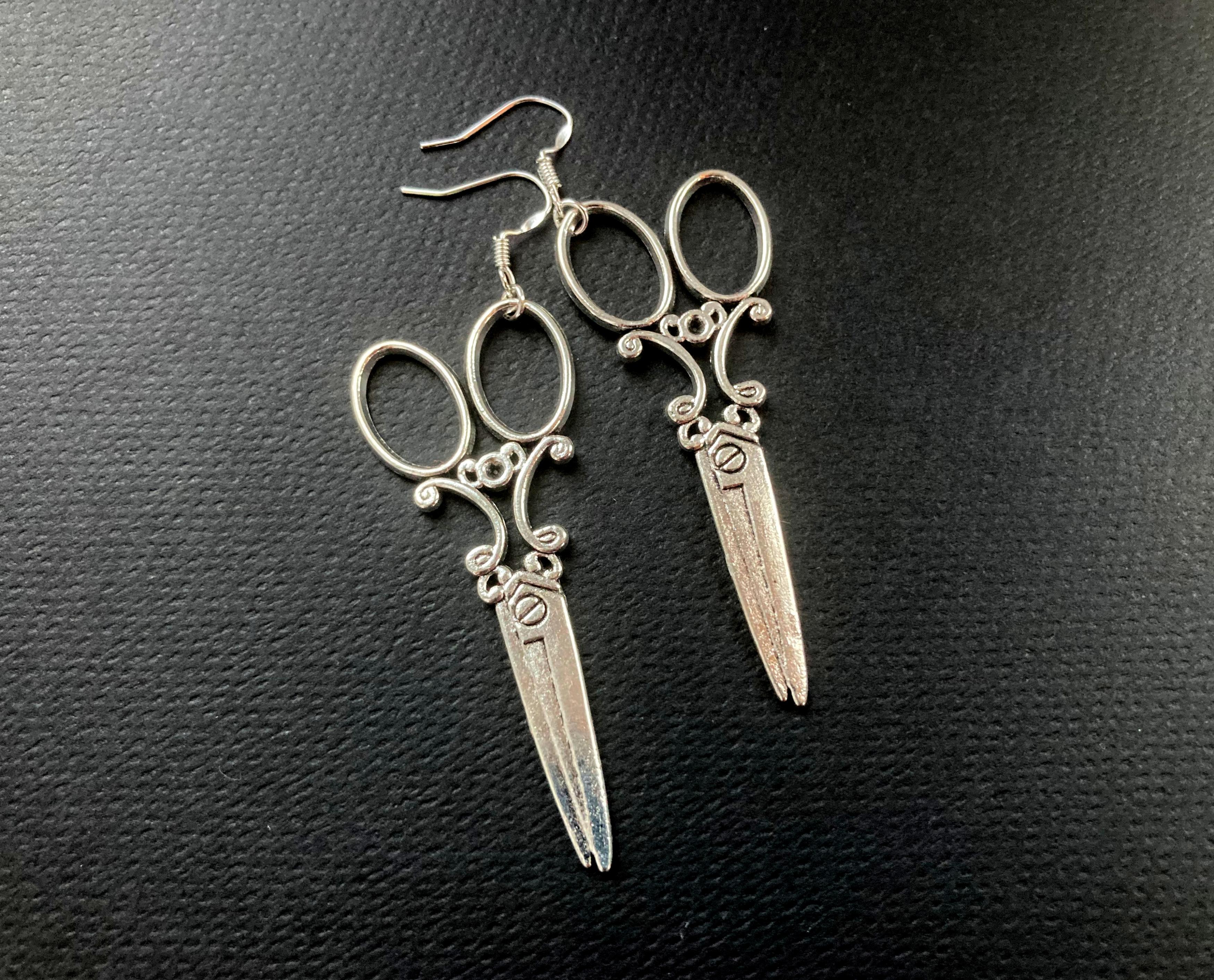 Scissors Earrings, Antique Style, Gift For A Seamstress Or Hairdresser